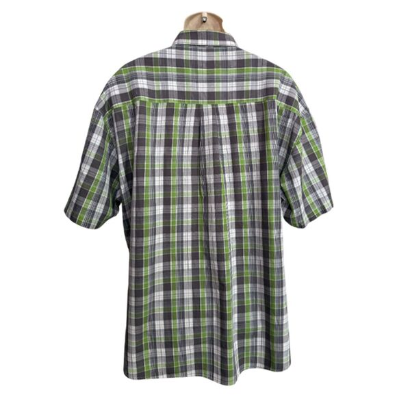 Gioberti Green & Gray Short Sleeve Button Front Shirt Size XXL - Picture 4 of 11